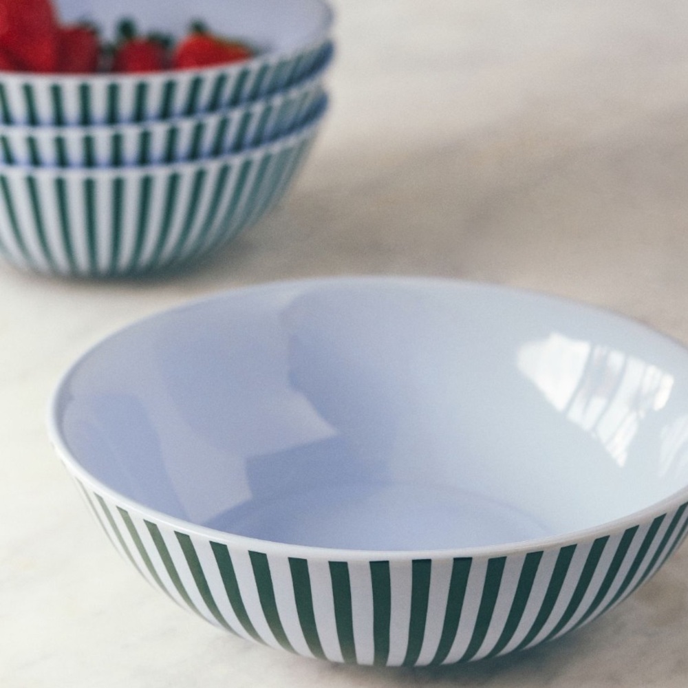 Lyla striped bowls set of 4 blue/green